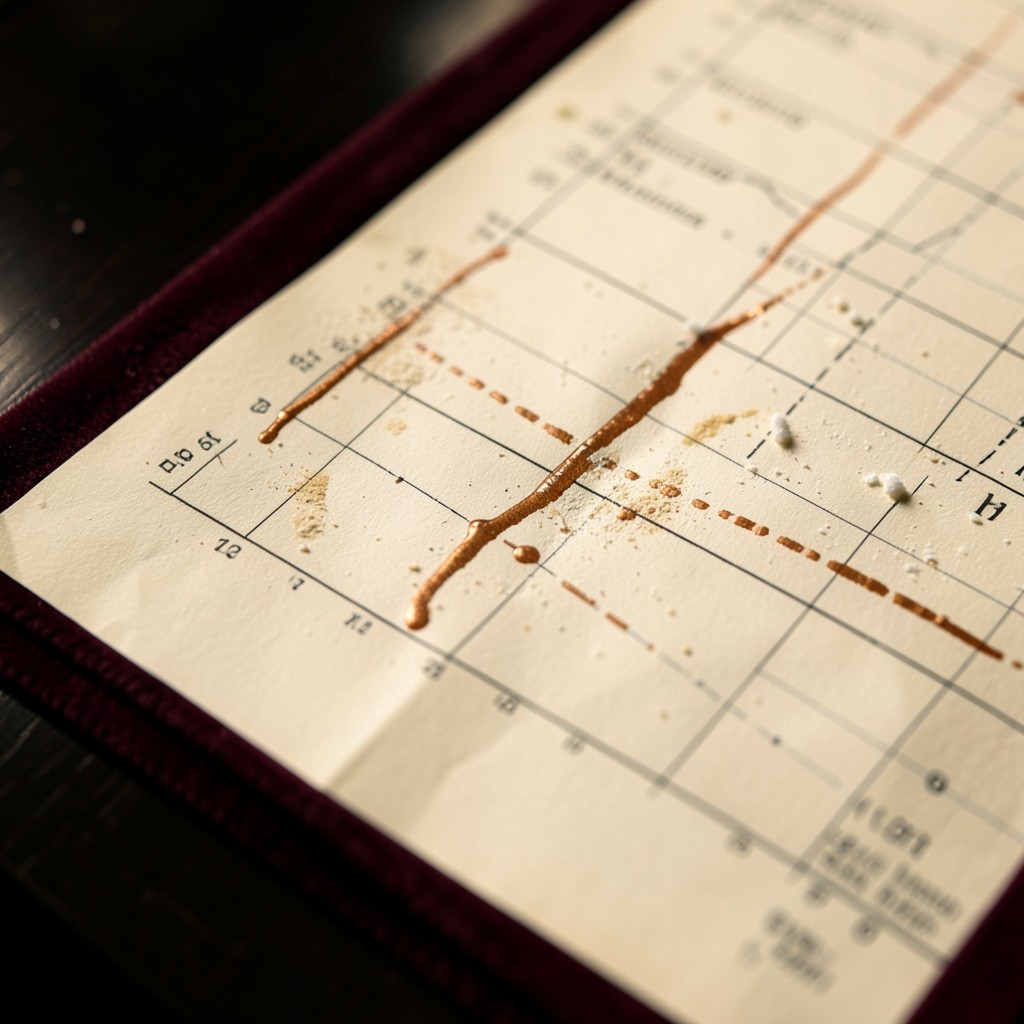 Chart sheet showing gap open with revised invalidation line in antique copper ink
